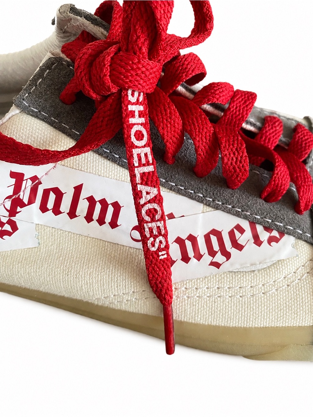 Palm Angels x Vans Cream & Gray Low-Top Sneaker